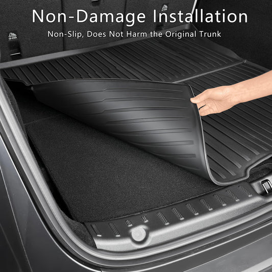 3D laser-scanned trunk mat for Tesla Model Y 2025 Juniper, designed for exact contour matching and full cargo area coverage