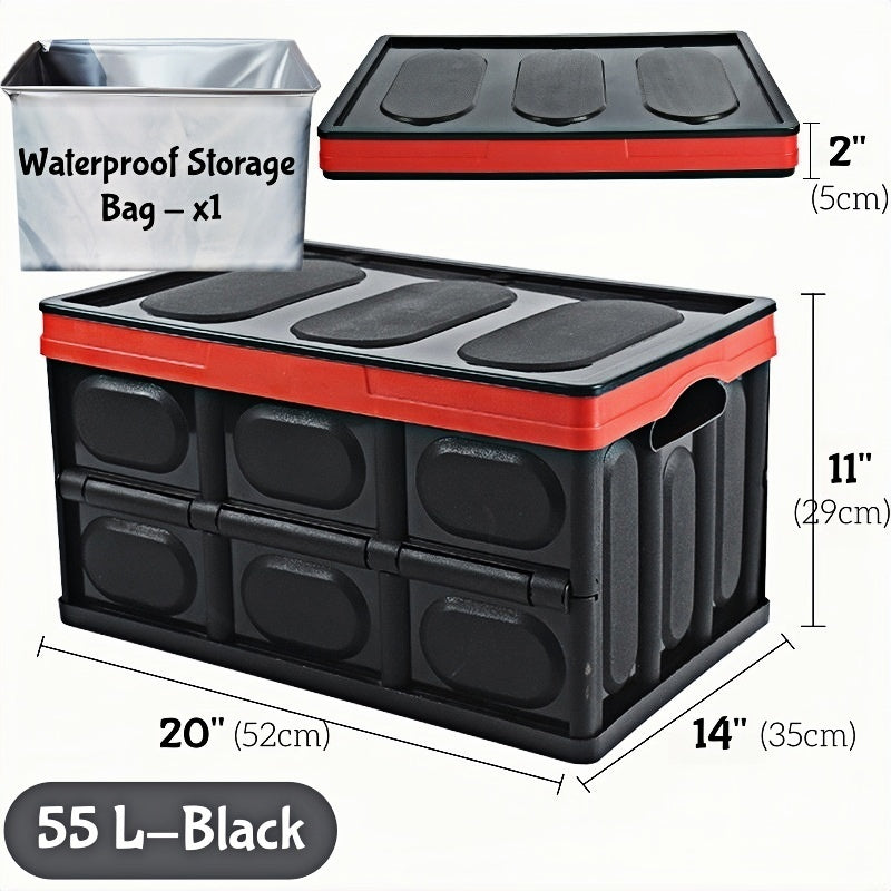Premium car trunk storage box with collapsible design and included waterproof bag for versatile and practical use