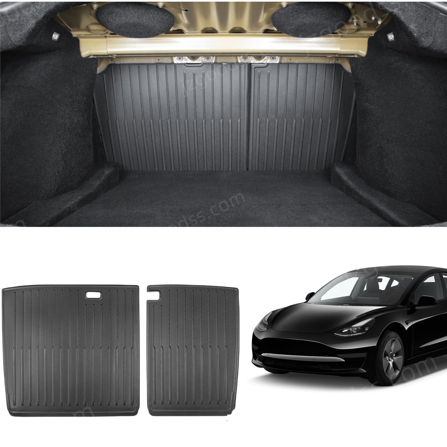 Rear seat protector made with easy-clean TPE material, offering waterproof and stain-resistant protection for Tesla Model 3 owners