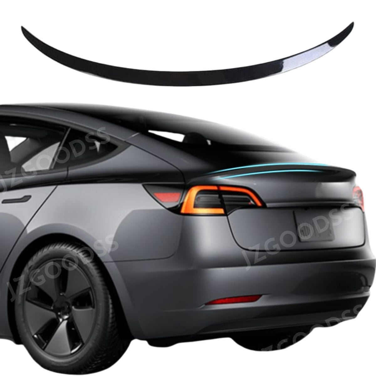 High-strength ABS rear wing spoiler for Tesla Model 3 2024 offering long-lasting durability and wind-stability benefits
