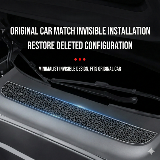 Air vent grille cover for Tesla Model Y Juniper made with ABS plastic and stainless steel mesh for durable protection