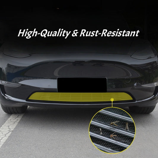 Perfect-fit front bumper grille mesh insert for 2025 Tesla Model Y Juniper, enhancing radiator protection and clean appearance