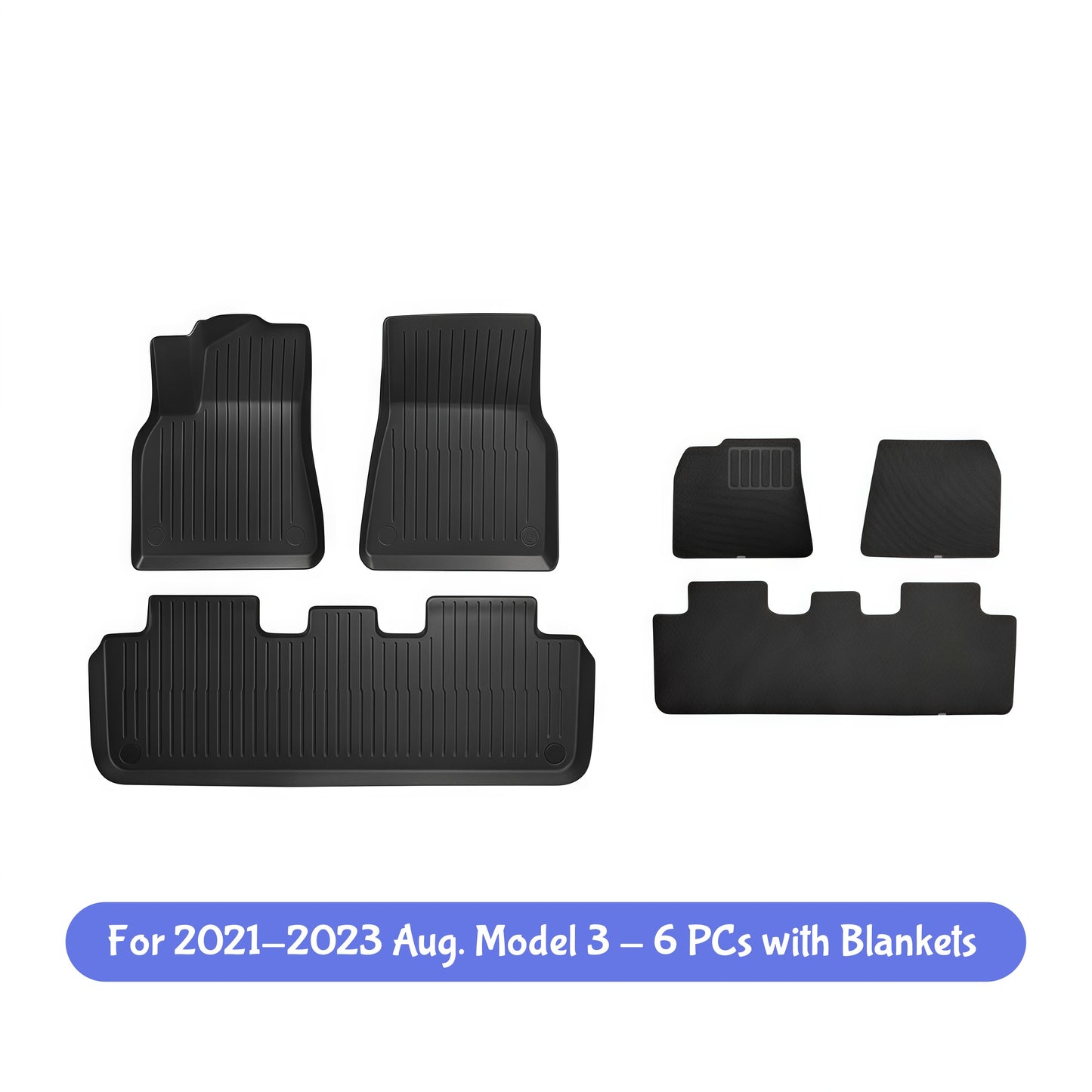 TPE all season floor mats for 2021 to 2026 Tesla Model 3 Highland built for year-round interior protection