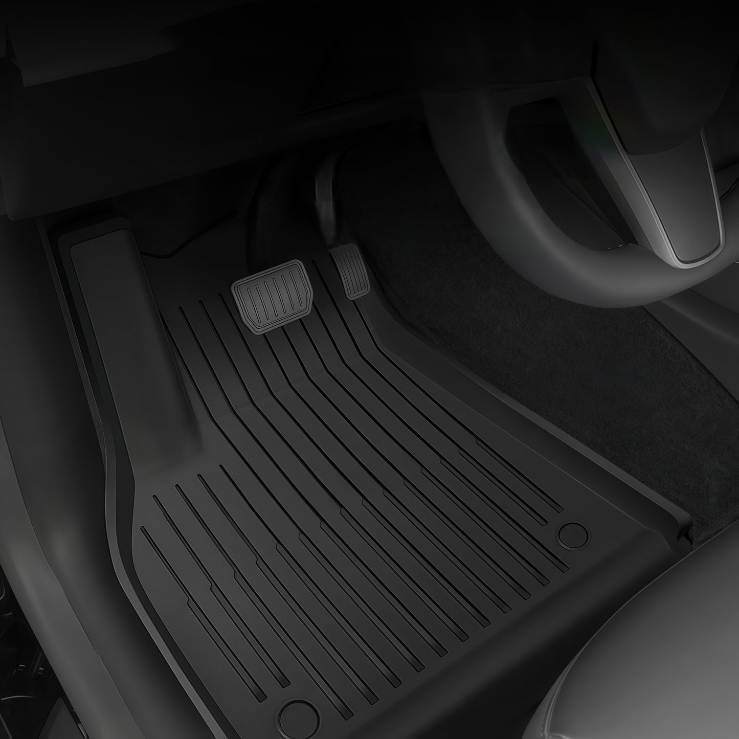 Upgraded floor mats for Tesla Model 3 2024–2026 featuring precision fit and durable TPE material