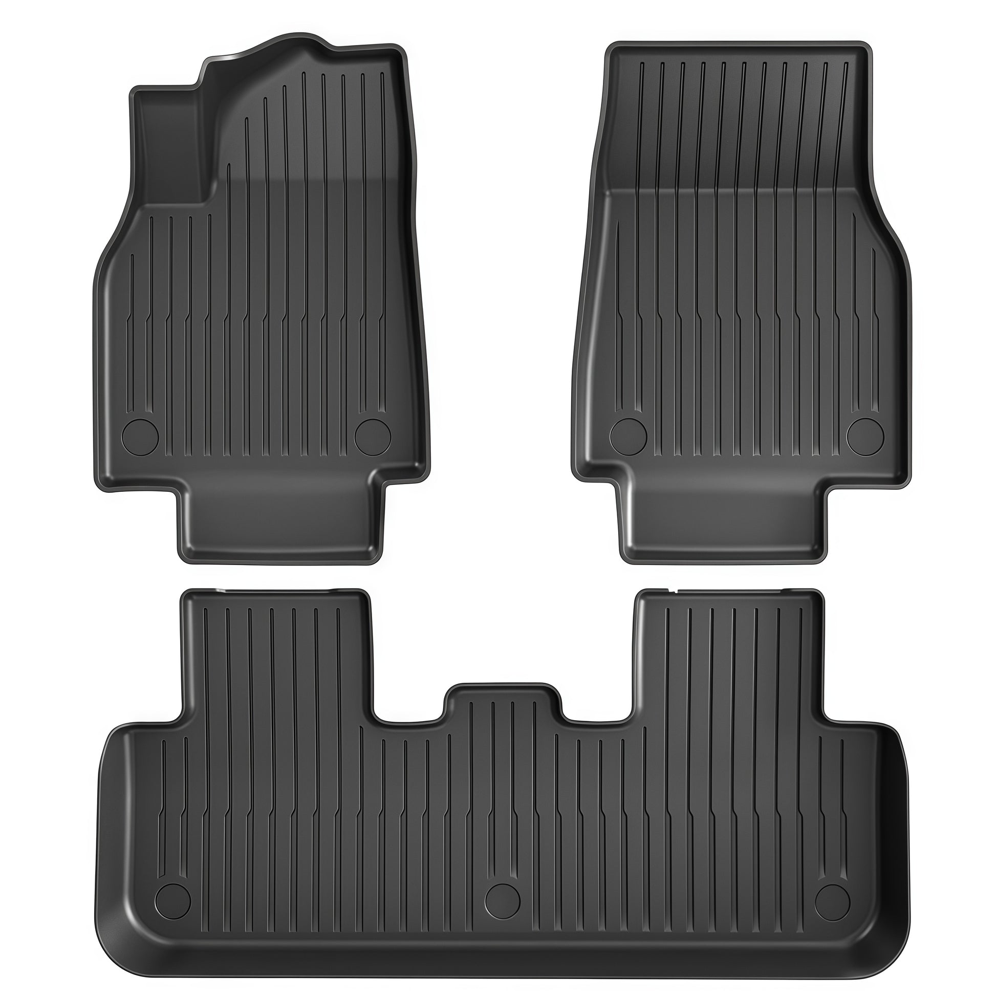 Custom fit TPE floor mats for Tesla Model Y 2025–2026 with precision molded design and full coverage protection