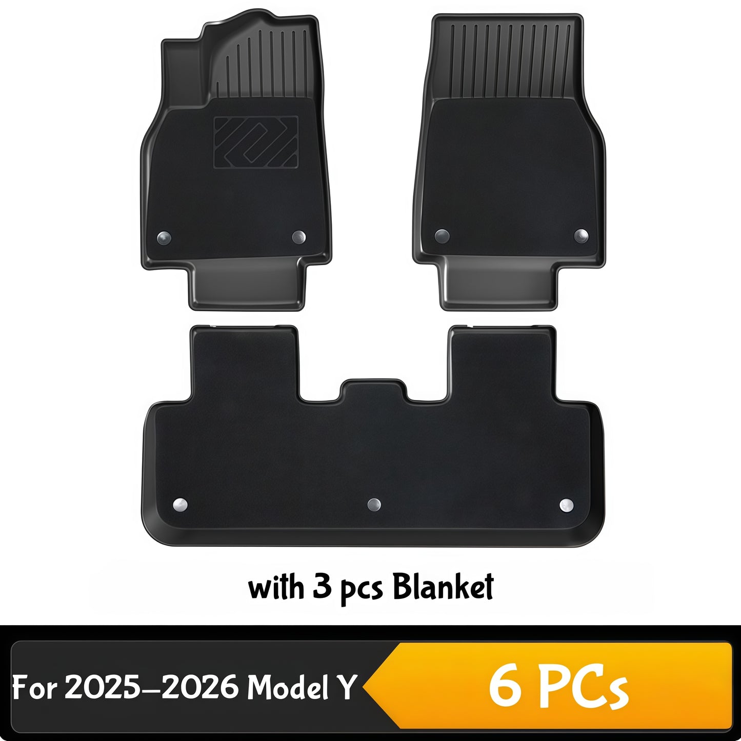 2025 Tesla Model Y custom car floor mats with tool free installation and precision molded fit