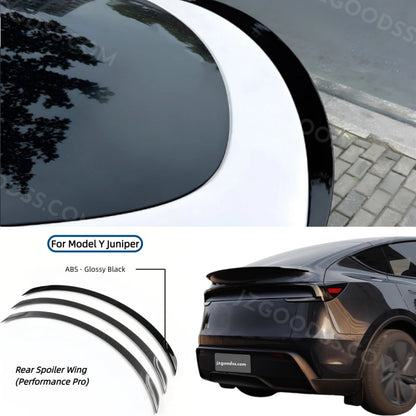 2025 Model Y performance spoiler made of ABS with 3M adhesive, ensuring secure installation and aerodynamic improvement