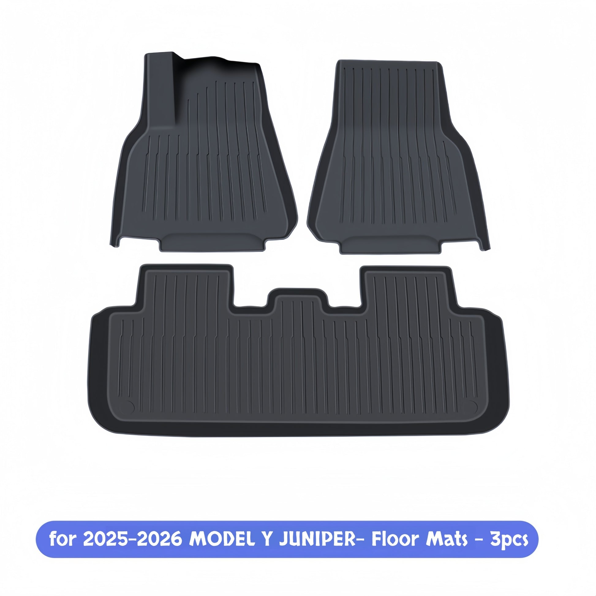 6-piece TPE floor mats set for Tesla Model Y including front, second row, and seat blanket protection