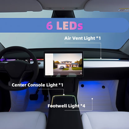 Interior Ambient Lighting Full Kit For Tesla Model Y 2021-2024