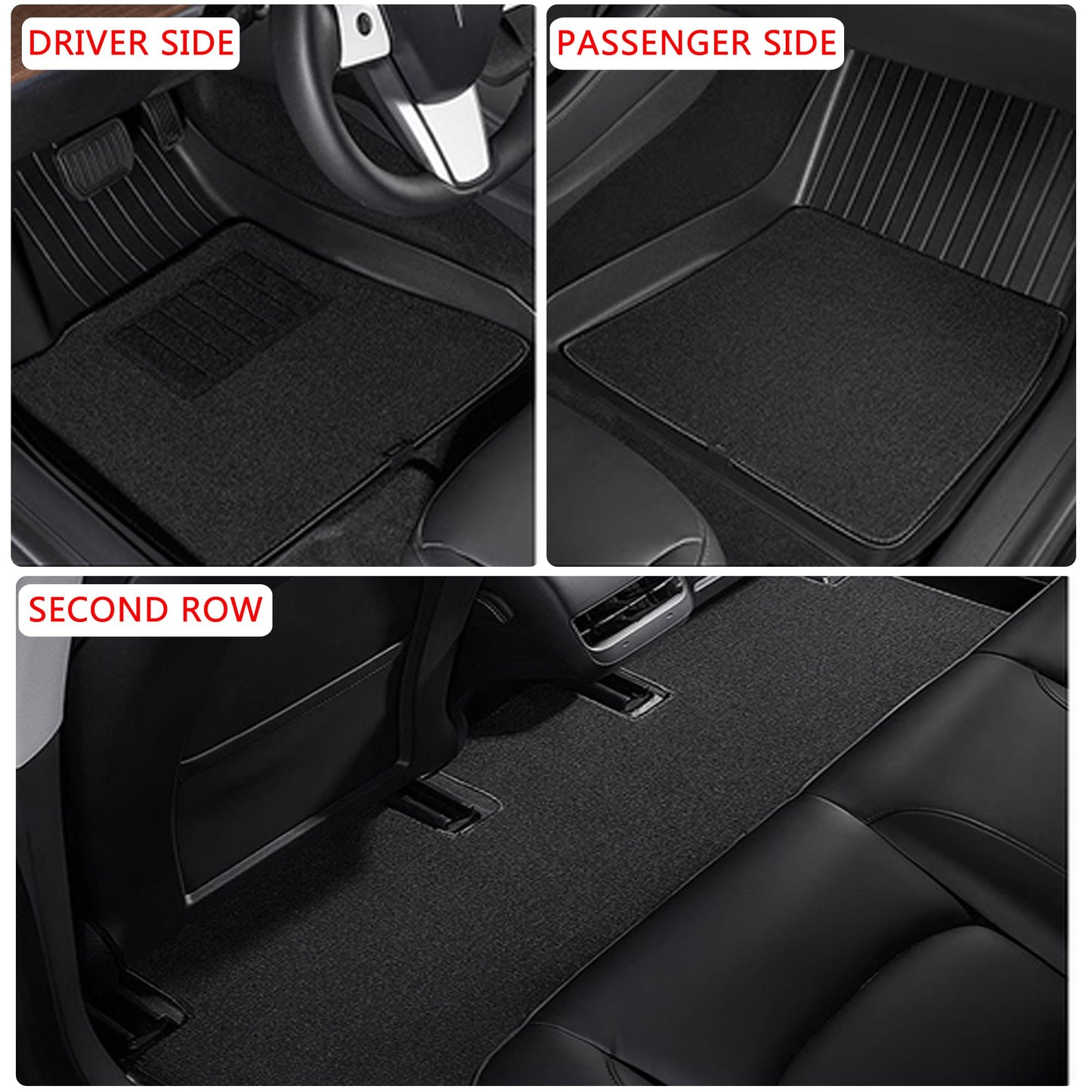 Floor mats for Tesla Model 3 Highland created using 3D scanning technology for a precise and secure interior fit