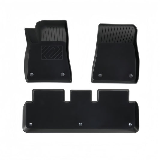 Custom fit all weather TPE floor mats for Tesla Model 3 2021–2026 with full coverage interior protection