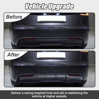 Durable ABS rear diffuser spoiler for Tesla Model Y 2025 Juniper, resistant to cracks, warping, and weather damage