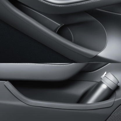 Anti-slip secure-fit door trim storage box ensuring items stay stable even during bumpy road conditions