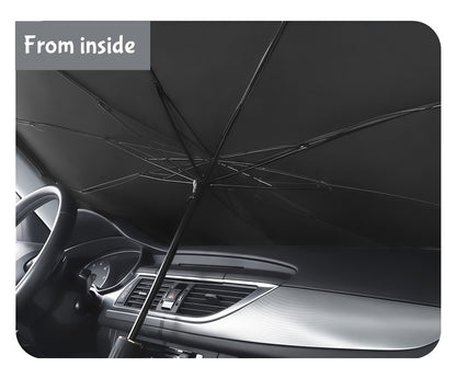 Butterfly edge windshield sunshade design provides full coverage and prevents light leakage from sides