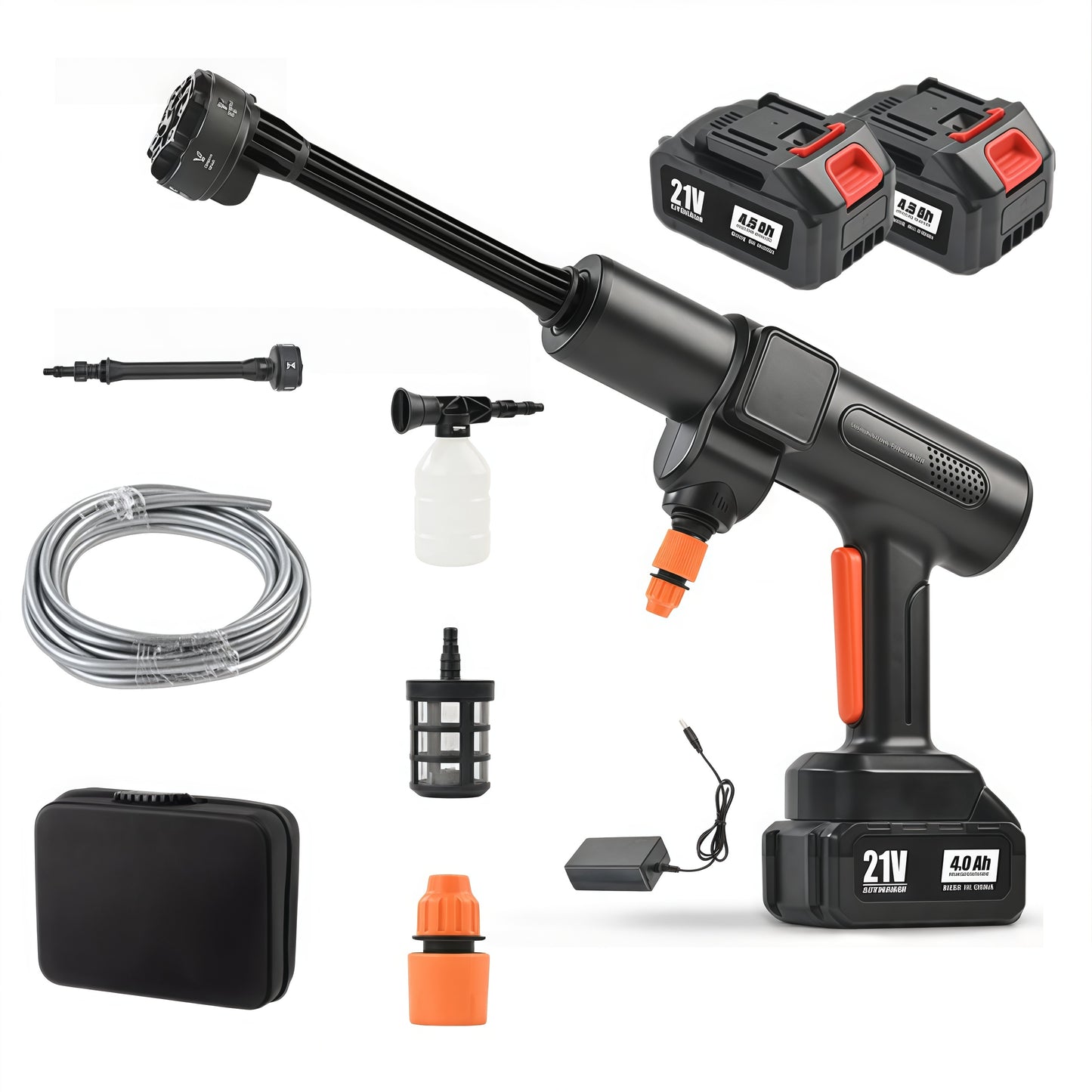Cordless pressure washer with 24000RPM brushless motor designed for efficient car cleaning, home washing, and outdoor surface maintenance anywhere