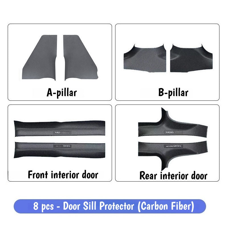 Custom fit door sill guard for 2025 Model 3 Highland designed to prevent scuffs and improve interior durability
