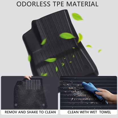 Dual-layer removable floor mat system for Tesla Model 3 Highland offering flexible protection in all conditions
