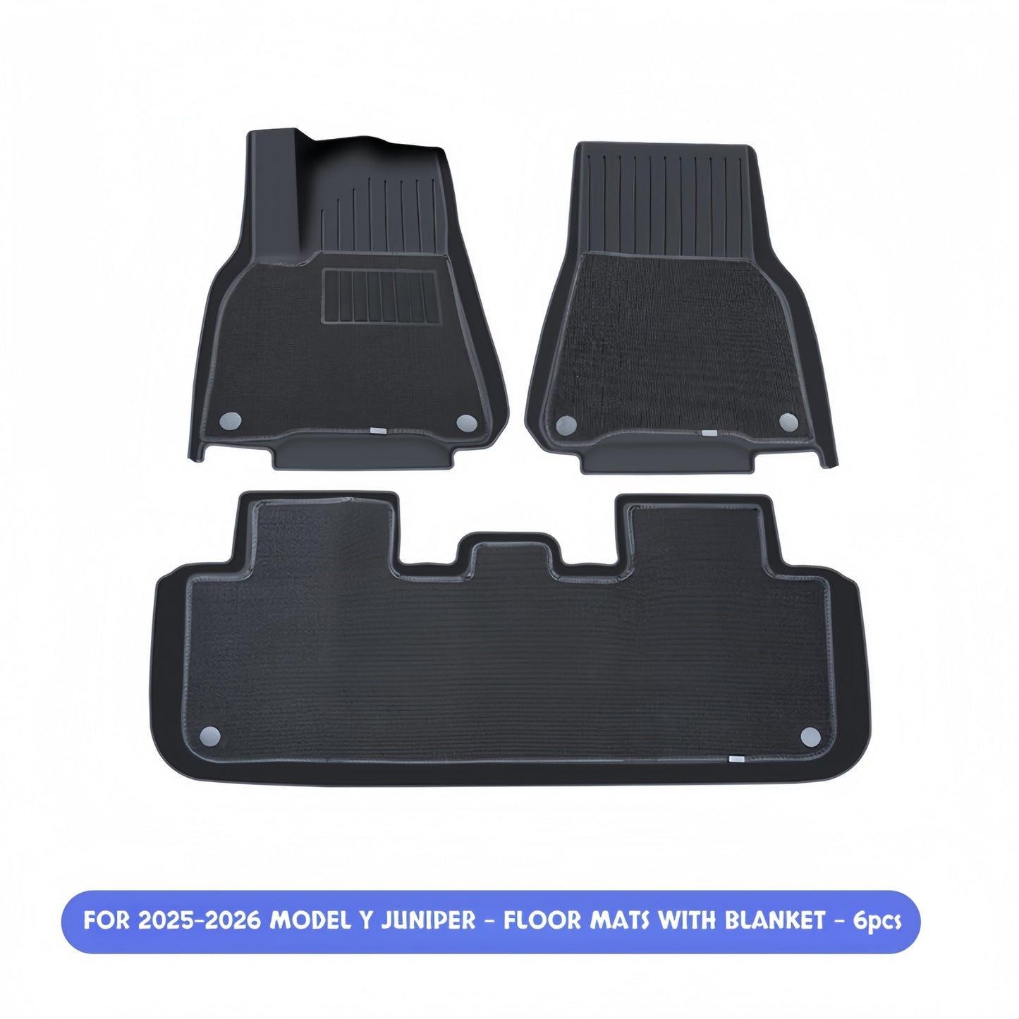 Dual-layer removable floor mats set for Tesla Model Y allowing flexible use in wet or dry conditions