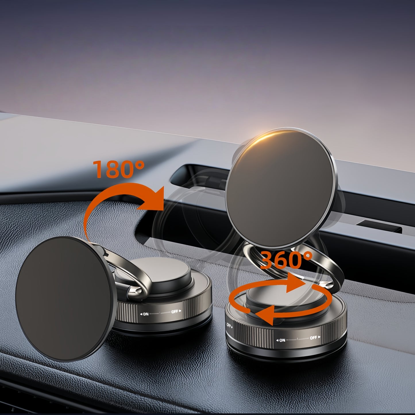 Dual-ring N52 magnet phone mount ensures strong grip and stability during bumpy rides in electric vehicles