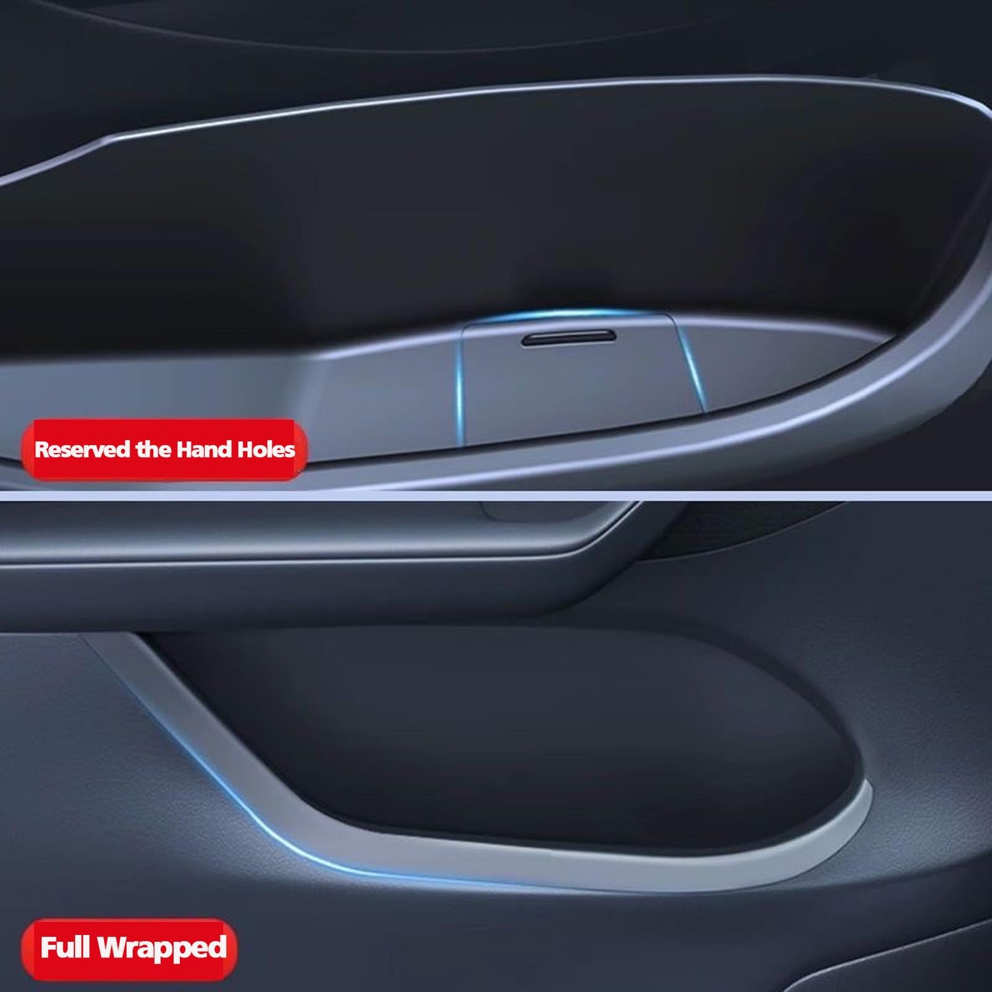 Eco-friendly TPE door pocket liner provides odorless, flexible, and durable storage protection for Model Y Juniper 2025+