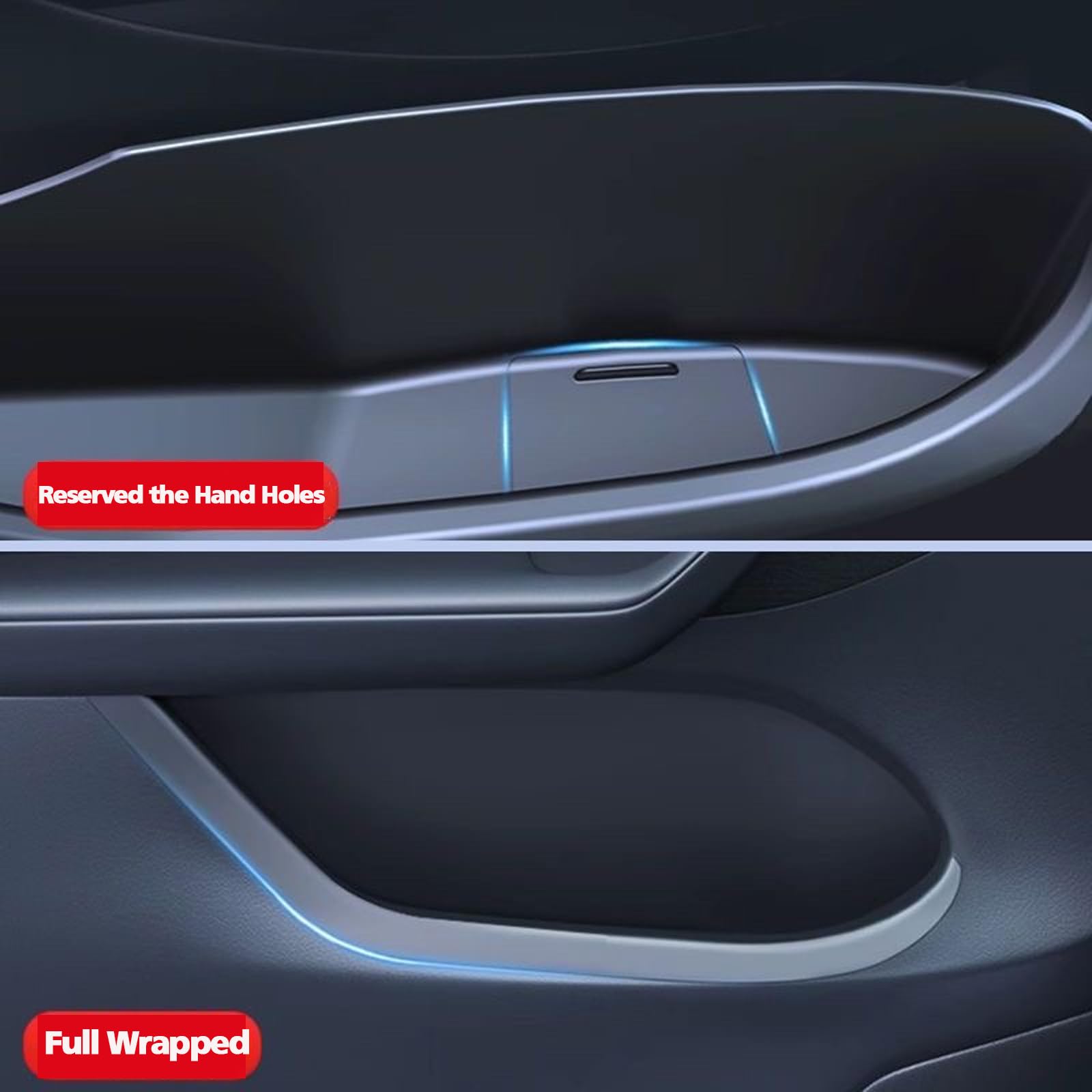 Eco-friendly TPE door pocket liner provides odorless, flexible, and durable storage protection for Model Y Juniper 2025+