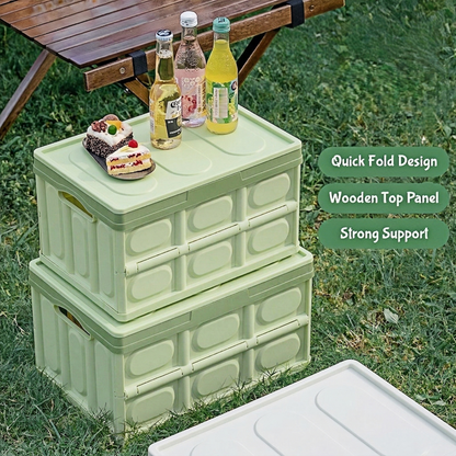 Foldable car trunk organizer with collapsible design, providing large capacity storage for groceries, tools, and travel essentials