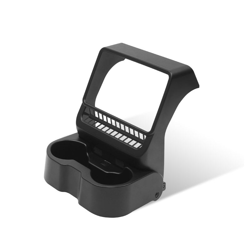 Foldable rear cup holder and organizer for Tesla Model 3 Highland 2024+ and Model Y Juniper 2025+, keeping drinks secure