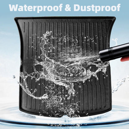 Foldable TPE trunk liner for Tesla Model 3 Highland, ships compact and quickly returns to original shape after unboxing