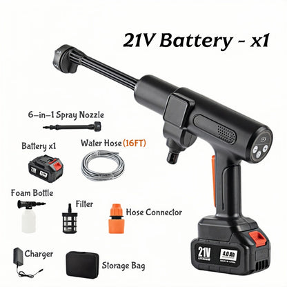 High pressure car washer equipped with brushless motor delivering strong cleaning power for stubborn dirt removal on vehicles and surfaces