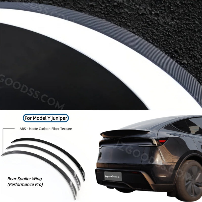 High-strength ABS rear spoiler designed for the 2025 Tesla Model Y, boosting aerodynamics and improving cornering stability