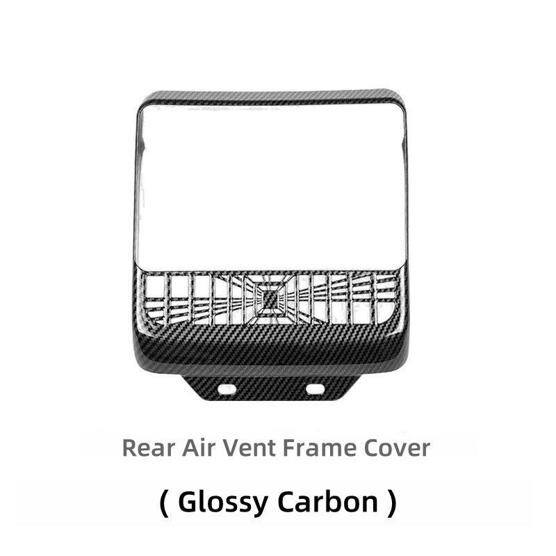 Interior rear vent screen protector designed to prevent debris from entering Tesla HVAC system while keeping airflow stable