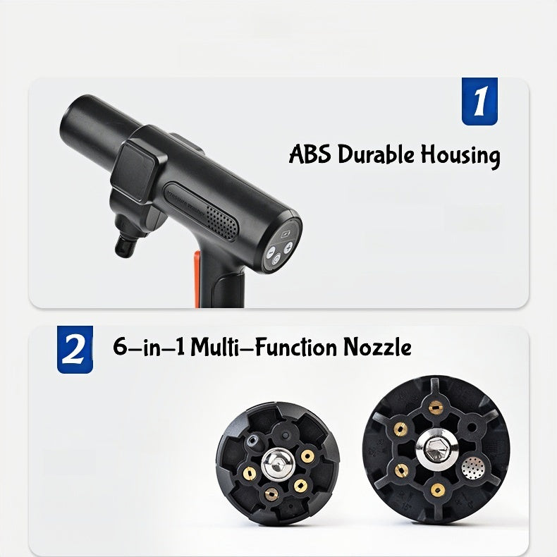 Lightweight portable pressure washer weighing only 4.4 lbs, designed for easy one-hand operation and convenient storage in car or garage