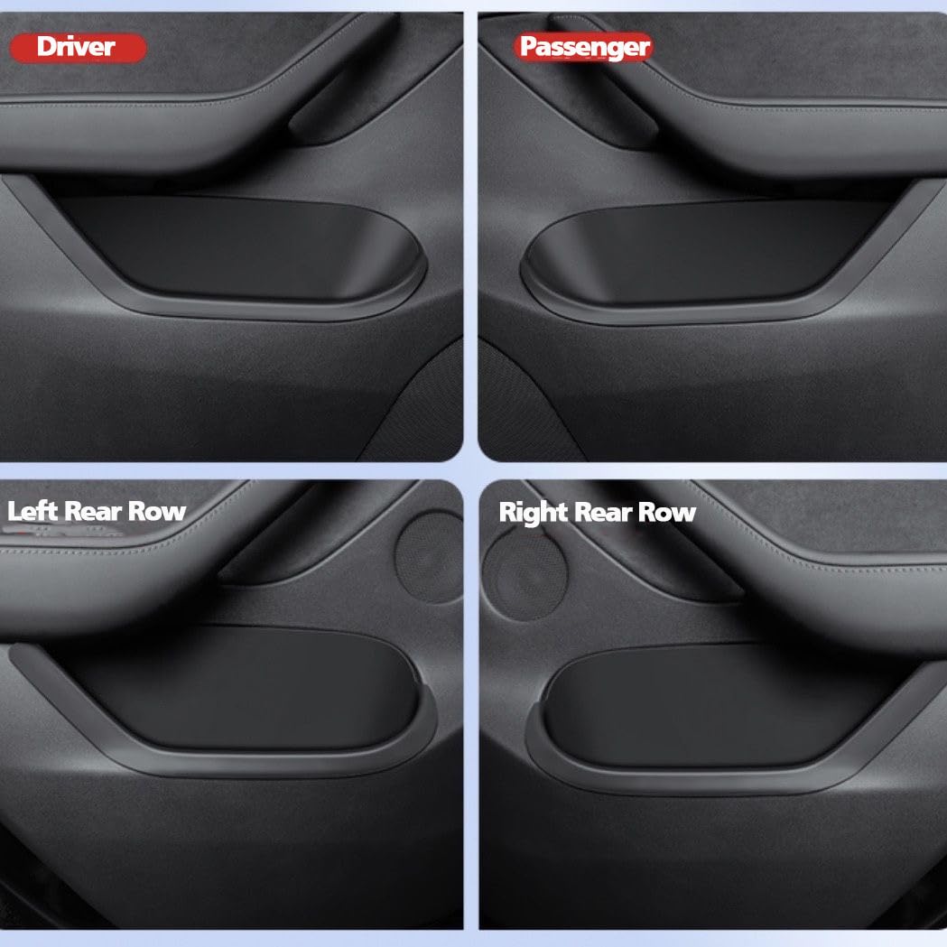 Minimalist matte finish TPE door organizer blends seamlessly with the Model Y Juniper 2025+ interior aesthetic