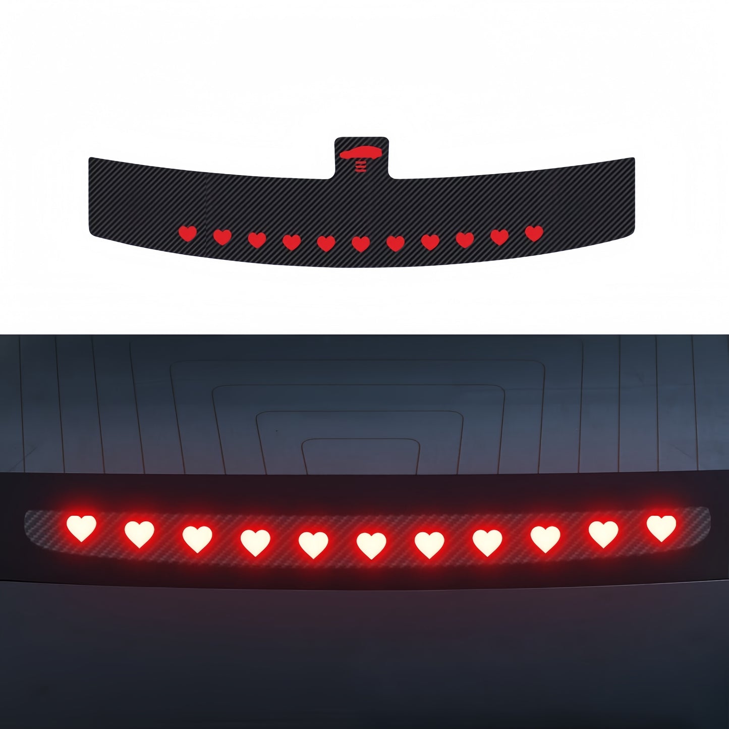 Tesla Model 3 brake light projector decal improves visibility and road safety for drivers