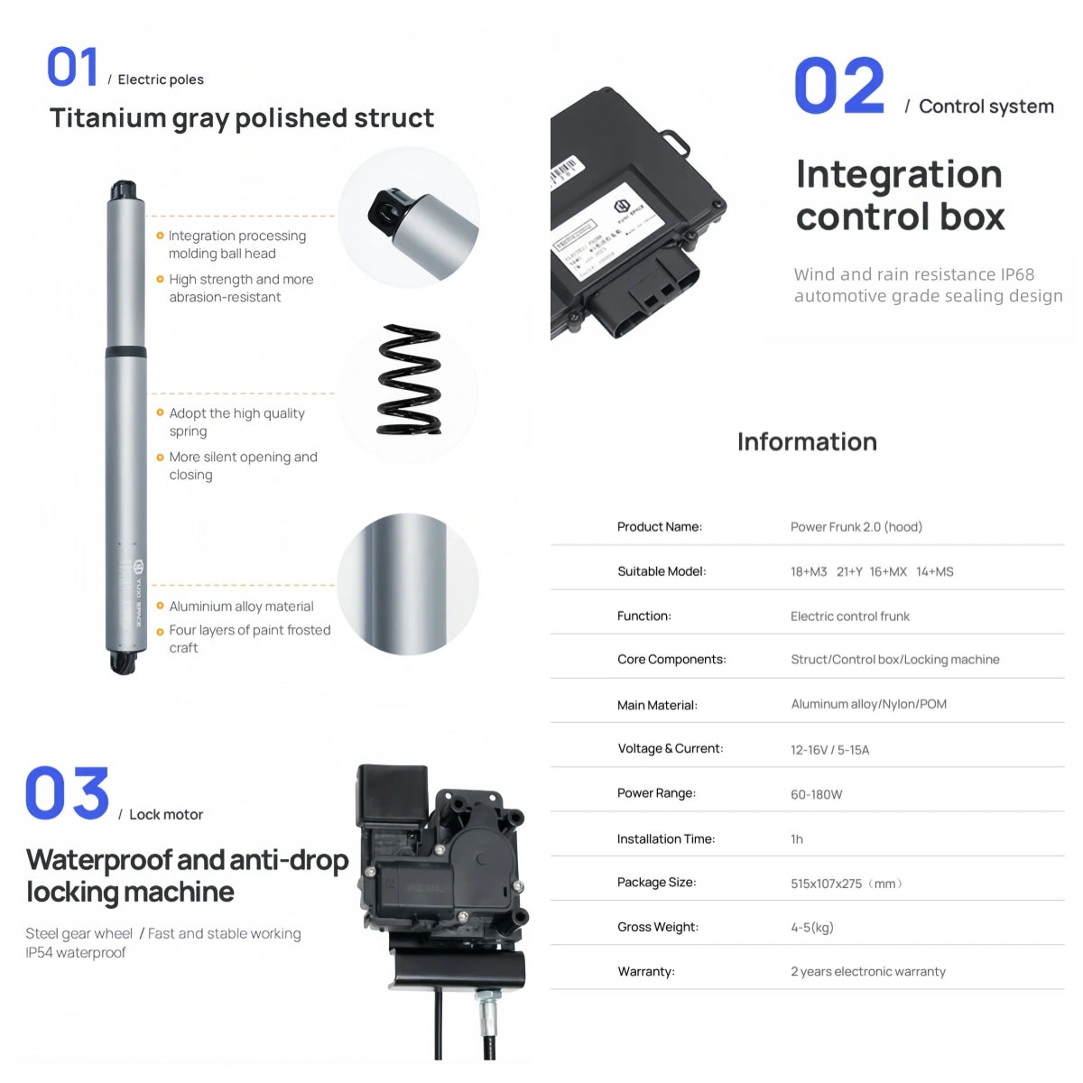 Enjoy effortless access to your Tesla Model 3 Highland 2025 front trunk with fully automated, smart auto-lock system