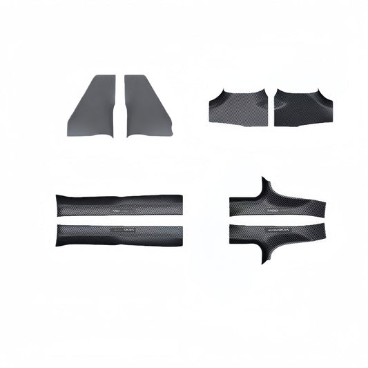 Carbon fiber style door sill protector designed for 2024-2025 Model 3 Highland to prevent scratches and wear