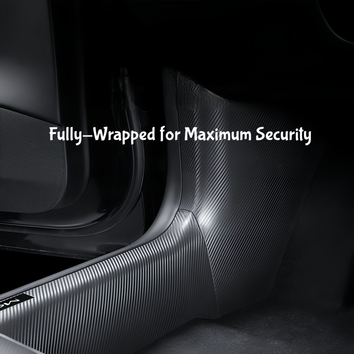 Interior door sill scratch protection for Model 3 Highland helping keep entry panels clean and damage free