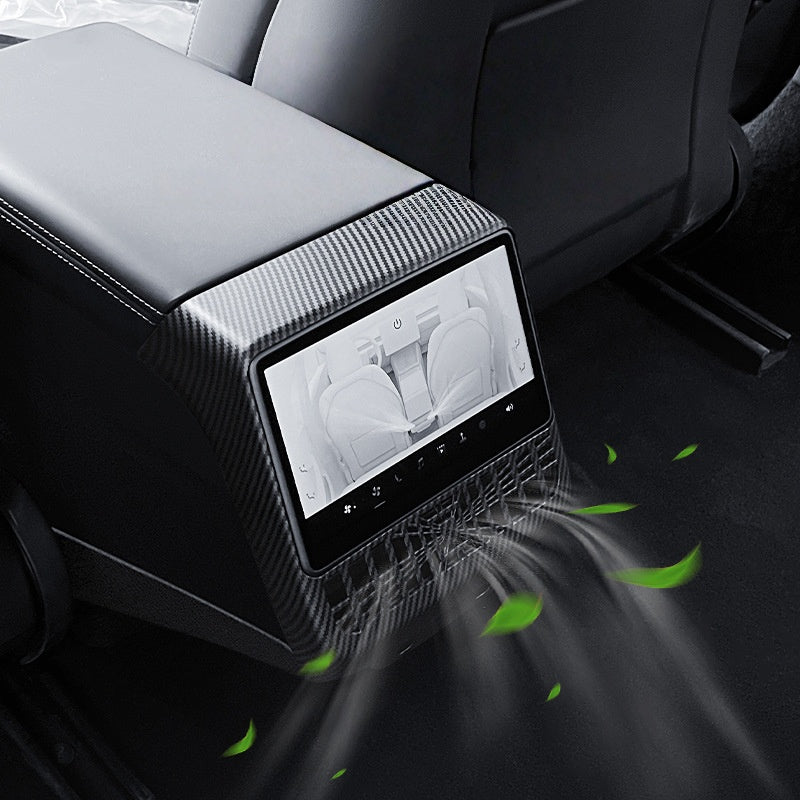 OEM-fit rear air outlet cover engineered specifically for Model 3 Highland and Model Y Juniper to match factory contours seamlessly