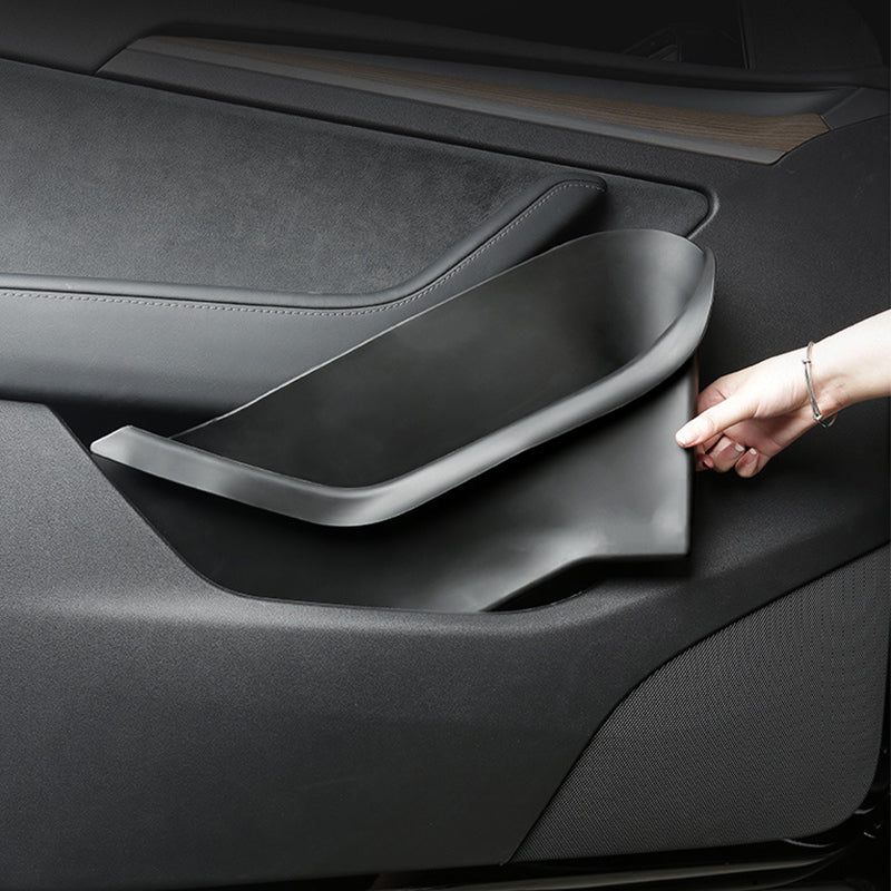 Door panel storage compartment insert engineered for Model Y Juniper 2025+, offering a flush factory-like interior fit