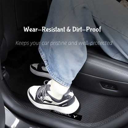 Easy install door sill cover for Model Y Juniper 5-seat model to upgrade interior protection and style