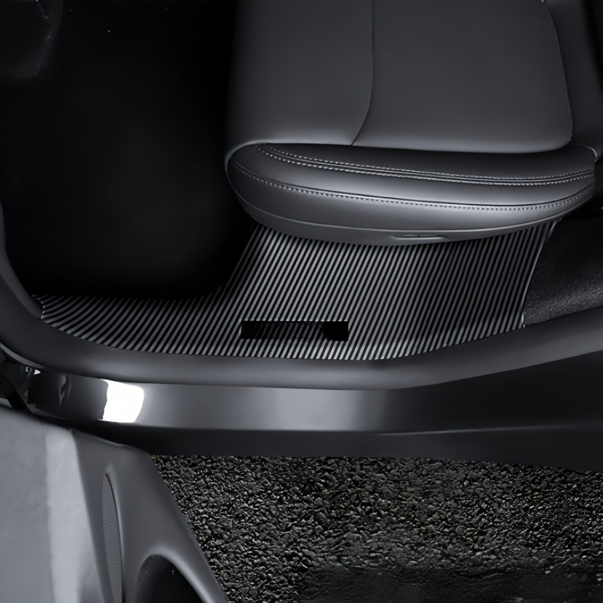 Interior door sill protection with carbon fiber look for Model Y Juniper to enhance sporty cabin styling