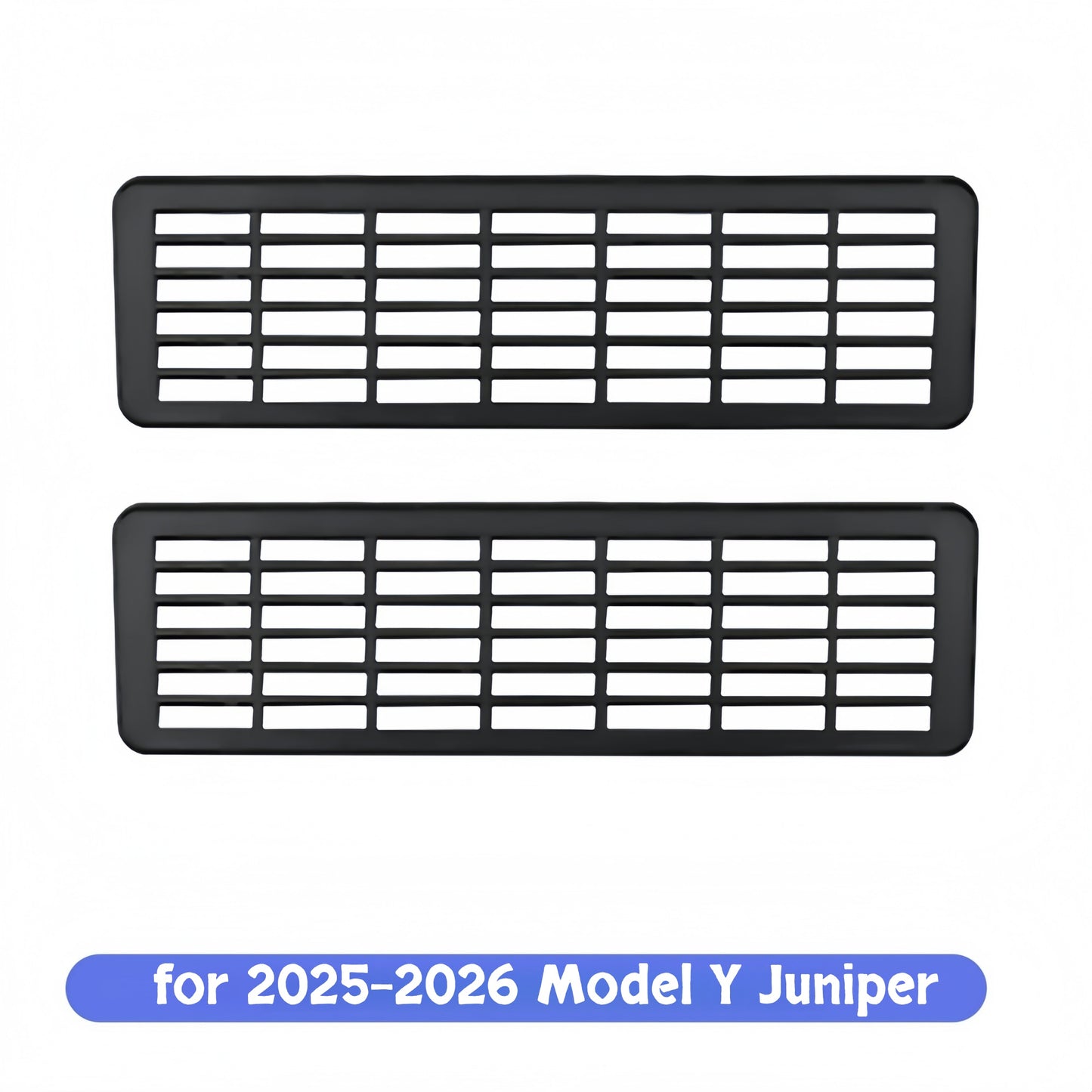 Model Y rear seat air vent cover showing different versions by year, ensuring proper fit for 2021–2026 models