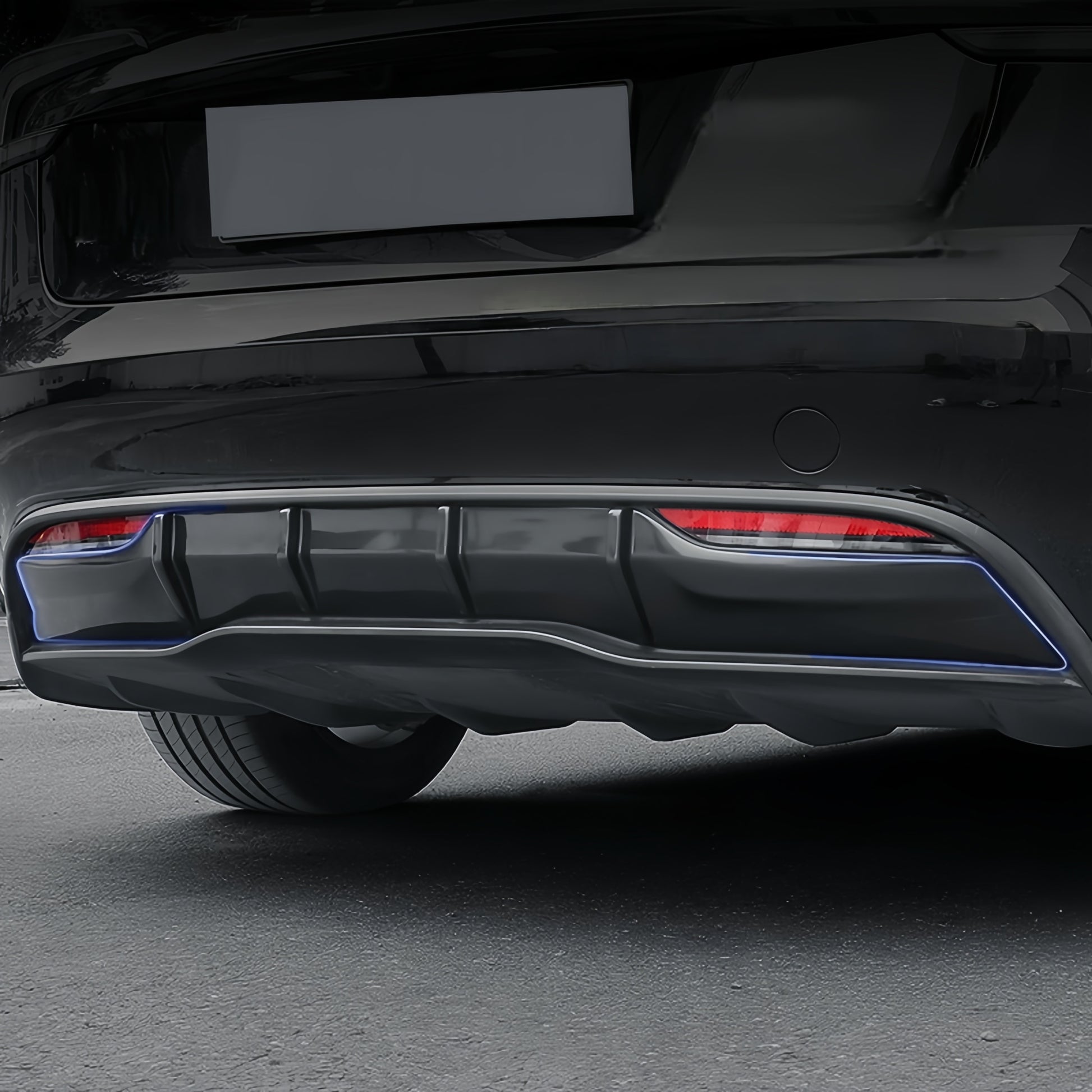 Rear diffuser lip for Model Y 2025 Juniper, easy DIY installation with automotive tape, no drilling required