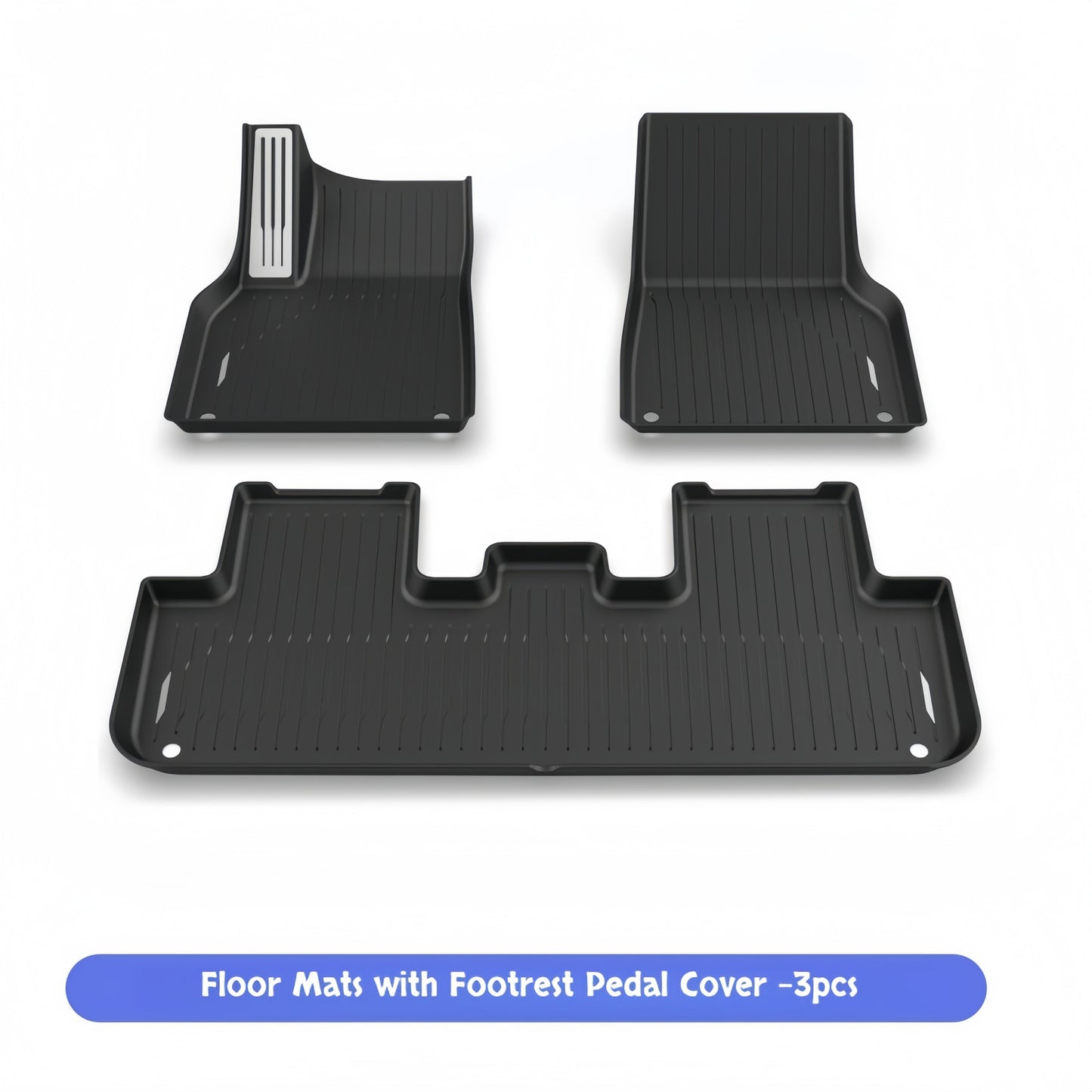 Rear-seat TPE floor mat liner providing extended protection and a snug fit for Model Y Juniper passengers
