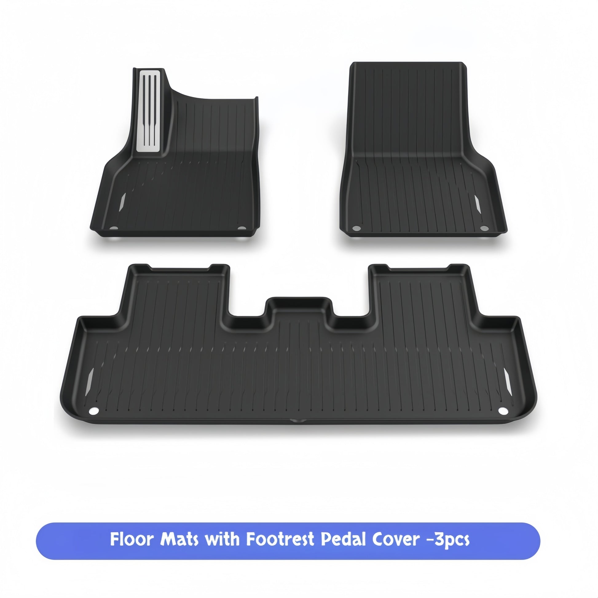 Rear-seat TPE floor mat liner providing extended protection and a snug fit for Model Y Juniper passengers