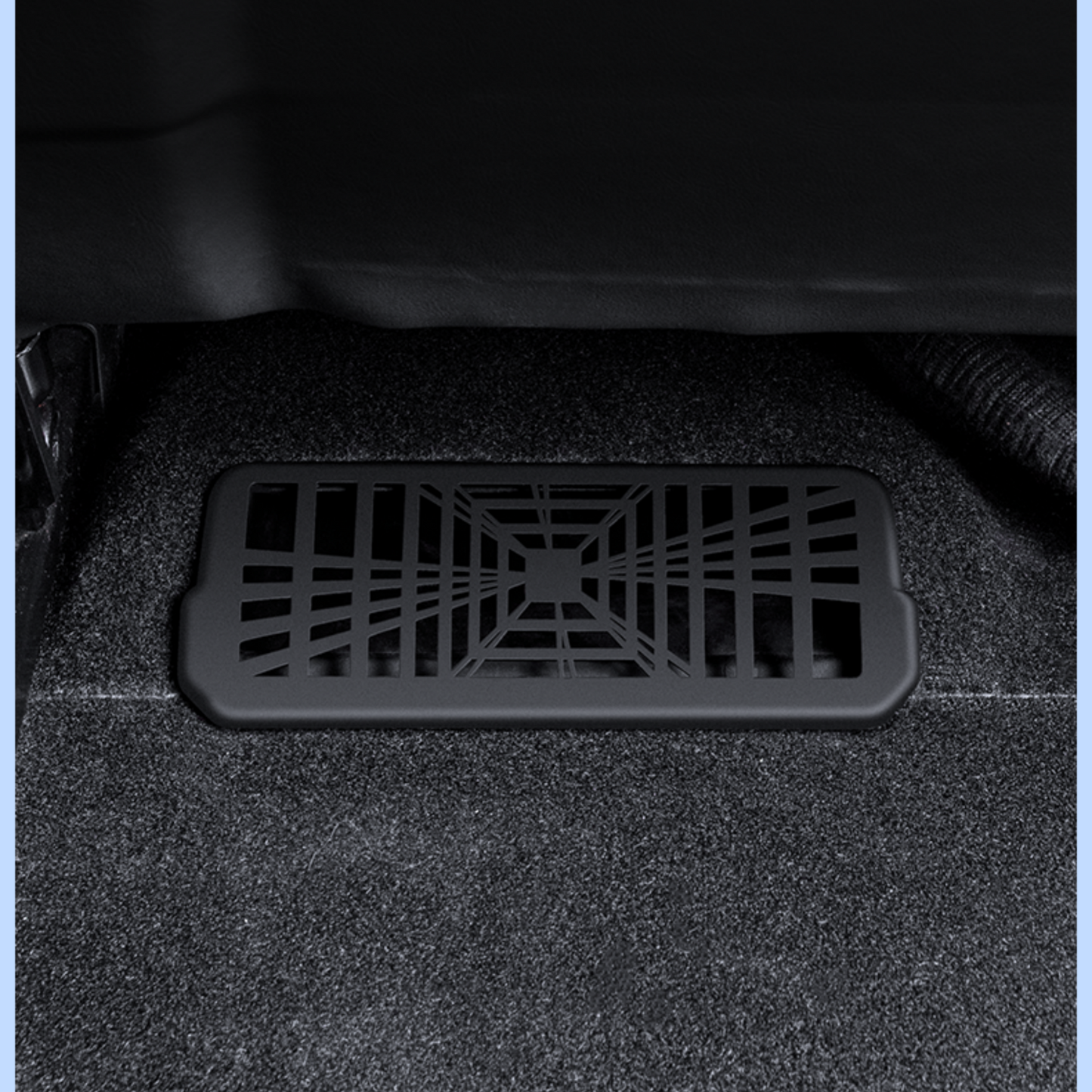 Rear underseat air vent protector set includes two ABS covers designed specifically for Model 3 Highland interiors