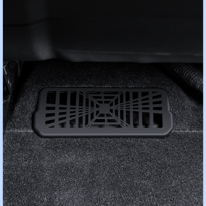 Rear underseat air vent protector set includes two ABS covers designed specifically for Model 3 Highland interiors