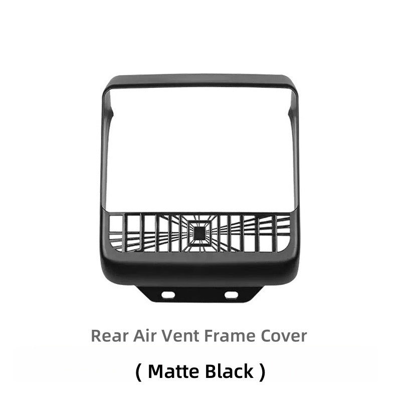 Rear vent protector for Model 3 Highland covering seat-back outlet area to avoid kicked or crushed air vents