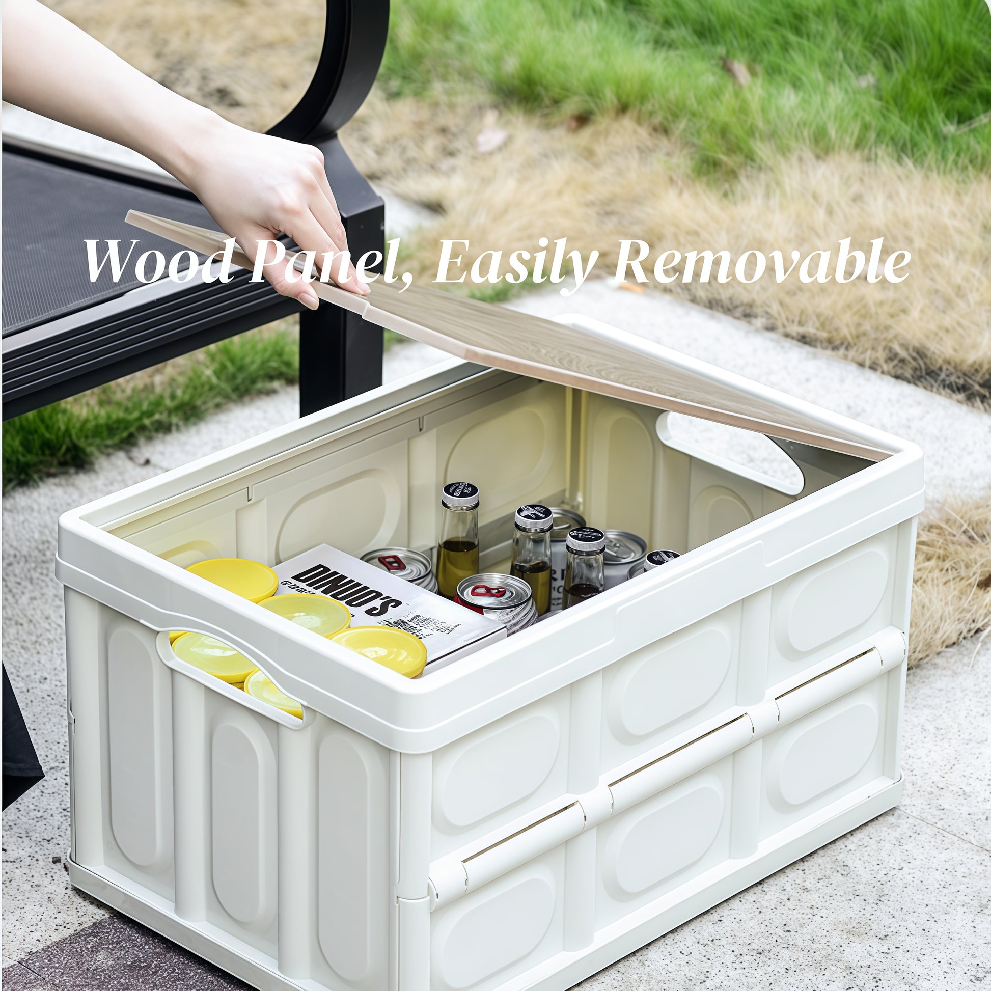 Collapsible storage box with reflective feature for added roadside safety during camping or car trips