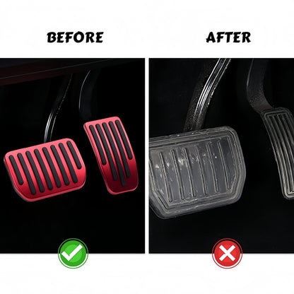 Slip-resistant pedal covers providing safer driving control and improved stability for Tesla Model 3 and Model Y owners